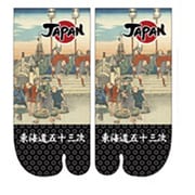 プリント足袋 ロークルー丈 東海道五十三次 日本橋朝之景 大寸 プリント足袋 27~29cm MR041T120Z27