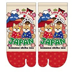 プリント足袋 ロークルー丈 柴犬アニメ風 大寸 プリント足袋 27～29cm MR045T220Z27