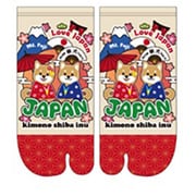 プリント足袋 ロークルー丈 柴犬アニメ風 大寸 プリント足袋 27~29cm MR045T220Z27