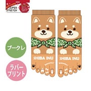 のびのびストレッチ5本指ソックス 柴犬 小寸 五本指 18～24cm JR050T150Z34
