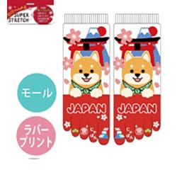 のびのびストレッチ5本指ソックス 柴犬と鳥居 小寸 五本指 18～24cm JR052T110Z34