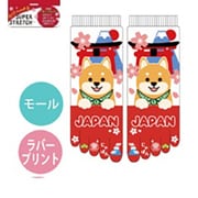 のびのびストレッチ5本指ソックス 柴犬と鳥居 小寸 五本指 18～24cm JR052T110Z34