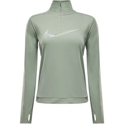 ウィメンズ スウッシュ Dri-FIT ハーフジップ ランニング ミッド レイヤー FV6388 370 グリーン Sサイズ [ランニングウェア シャツ レディース]