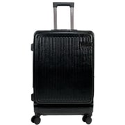 スーツケース レジェーロ フロントオープンラゲージ ファスナータイプ 旅行日数目安:2~4泊 TSAロック搭載 67L/拡張時75L レザーシボブラック ACE-548211