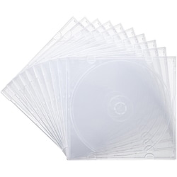 CD/DVD/Blu-rayケース スリム 1枚収納 割れにくい ソフトタイプ 10枚入り 薄さ約5mm FCD-PUS10CL