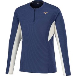ドライエアロフローハーフジップTシャツ J2MAB505 16 エステートブルー Mサイズ [ランニングウェア シャツ メンズ]