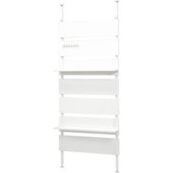 突っ張りウォールラック 幅80×奥行21.5×高さ200～265cm KTR-3148WH