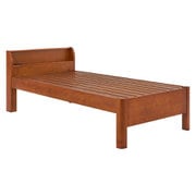 組立簡単 マットレス付シングルベッド ベッド：幅100×奥行213×高さ79×床面高36/41/46cm/マットレス：幅97×奥行195×高さ16cm WB-7711S-DBR+KM-3101S