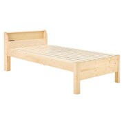 組立簡単 マットレス付シングルベッド ベッド：幅100×奥行213×高さ79×床面高36/41/46cm/マットレス：幅97×奥行195×高さ19cm WB-7711S-NA+KM-3102S