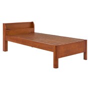 組立簡単 マットレス付シングルベッド ベッド：幅100×奥行213×高さ79×床面高36/41/46cm/マットレス：幅97×奥行195×高さ19cm WB-7711S-DBR+KM-3102S