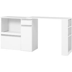 伸縮キッチンカウンター（収納庫タイプ） 幅104～178×奥行40×高さ84cm VKC-7155WHOS