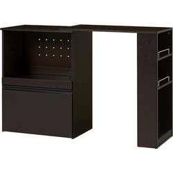 伸縮キッチンカウンター（収納庫タイプ） 幅75～125×奥行40×高さ84cm VKC-7141DBROS