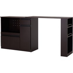 伸縮キッチンカウンター 幅104～178×奥行40×高さ84cm VKC-7150DBROS