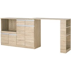 伸縮キッチンカウンター 幅133～207×奥行40×高さ84cm VKC-7151NAOS