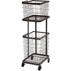 ランドリーラック 幅33×奥行42×高さ97cm KR-3945DBR