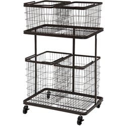 ランドリーラック 幅62.5×奥行43×高さ97cm KR-3946DBR