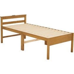 ミドルベッド 幅98×奥行208×高さ82×床面高43.5/48.5/53.5cm MB-5208S-LBR