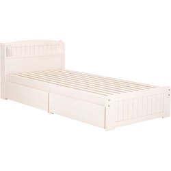 マットレス付シングルベッド ベッド：幅101×奥行210×高さ78×座面高34cm/マットレス：幅97×奥行195×高さ16cm MB-5039S-WS+KM-3101