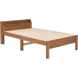 マットレス（ボンネルコイル）付セミダブルベッド 幅120.5×奥行211.5×高さ72×床面高31/36/41cm/マットレス：幅120×奥行195×高さ16cm MB-5164SD-LBR3101