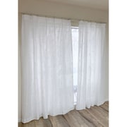 パイルミラーレースカーテン リーフ柄 幅100cm×丈176cm グリーン 2枚組 日本製 26041