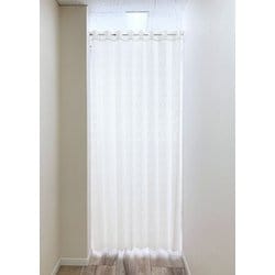 ぱたぱたアコーディオンカーテン アラベスク柄 幅150cm×丈200cm ホワイト 日本製 30052