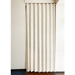 ぱたぱたアコーディオンカーテン オーナメント柄 幅150cm×丈250cm アイボリー 日本製 28003