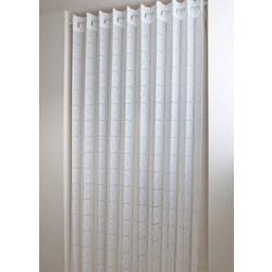 防炎アコーディオンカーテン キカ柄 幅150cm×丈220cm ホワイト 日本製 31146