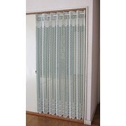 5752 [アコーディオンカーテン 二段カット 幅150cm×丈173cm グリーン 日本製]