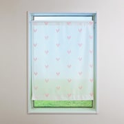 34076 [小窓パイルレースカーテン ハート柄 幅70cm×丈120cm ピンク 日本製]