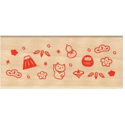 年賀 ニューイヤースタンプ 松竹梅と招き猫 11287-012