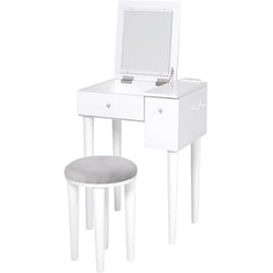 ドレッサー 幅53×奥行40×高さ104～106.5/68.5cm MD-6587WH