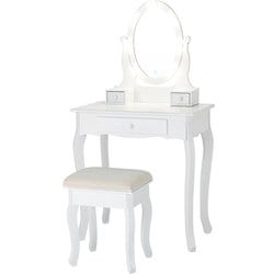 ドレッサー ドレッサー：幅70×奥行42×高さ130cm/スツール：幅37×奥行28×高さ45cm MD-6727WH
