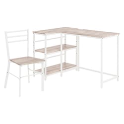 デスクチェア3点セット デスク：幅80×奥行45×高さ72cm/チェア：幅38.5×奥行45×高さ79.5×座面高42cm/ラック：幅75×奥行30×高さ72cm LDC-4697WH-3RS