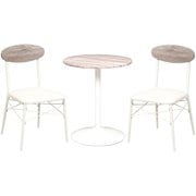 テーブル&チェア3点セット テーブル:Φ60×高さ70cm/チェア:幅45×奥行50×高さ76×座面高42cm LT-4918WH78WH-S