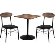 テーブル&チェア3点セット テーブル:幅60×奥行60×高さ70cm/チェア:幅45×奥行50×高さ76×座面高42cm LT-4919LBR78BK-S