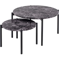 テーブル 大：幅64×奥行64×高さ34cm/小：幅44×奥行44×高さ27cm LT-4666MBK