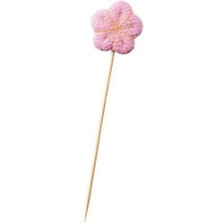 竹製品 飾り串 ピック 13cm 3本組 推し色PICS ちりめんピック梅/天然竹/日本製/ピンク 19021