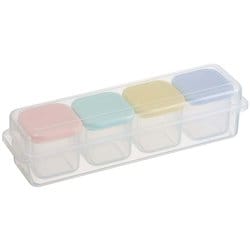 作り置き小分け容器セット（角小4個入） 100ml ケース付 CCBC4C