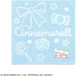 サンリオキャラクターズ ビッグリボンシナモロール 25cm×25cm ブルー タオルハンカチ イニシャルなし 28-2030070