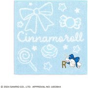 28-2030070 [サンリオキャラクターズ ビッグリボンシナモロール 25cm×25cm ブルー タオルハンカチ イニシャルR]