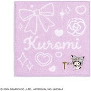 28-2030071 [サンリオキャラクターズ ビッグリボンクロミ 25cm×25cm パープル タオルハンカチ イニシャルT]