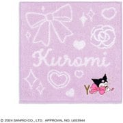 28-2030071 [サンリオキャラクターズ ビッグリボンクロミ 25cm×25cm パープル タオルハンカチ イニシャルY]