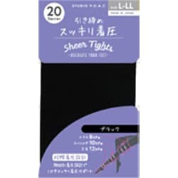 ストッキング 20D着圧 無地 ブラック L-LL TE612T090Z62