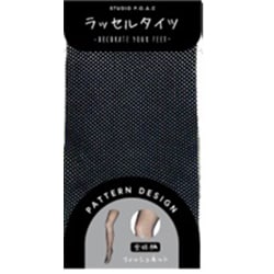 網タイツ ラッセル フィッシュネット ブラック M-L TE649T090Z61