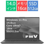 EVO対応モバイルパソコン FMV/UHシリーズ/14.0型 WUXGA/Core Ultra 7 155H/メモリ 16GB/SSD 512GB/Windows 11 Pro/Office Home and Business 2024/ピクトブラック/ヨドバシカメラ限定モデル FMVU90J3BC