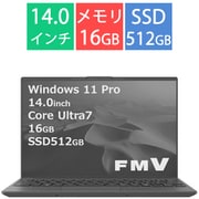 モバイルパソコン FMV/UHシリーズ/14.0型 WUXGA/Core Ultra 7 155U/メモリ 16GB/SSD 512GB/Windows 11 Pro/Office Home and Business 2024/ピクトブラック FMVUXJ3B