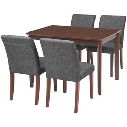 ダイニング5点セット テーブル：幅110×奥行70×高さ70.5cm/チェア：幅43×奥行57×高さ81×座面高44cm VDS-7301DBGY-5S
