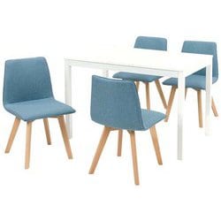ダイニング5点セット テーブル：幅110×奥行70×高さ72cm/チェア：幅44×奥行51×高さ74×床面高41cm SH-8618WH-BL-5S