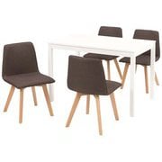 ダイニング5点セット テーブル:幅110×奥行70×高さ72cm/チェア:幅44×奥行51×高さ74×座面高41cm SH-8618WH-BR-5S