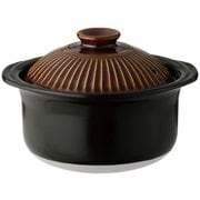 萬古焼 銀峯 菊花 ご飯鍋 「二重蓋」 2合炊き ごはん 土鍋/直火 レンジ オーブン OK/日本製/飴釉 ブラウン 45161